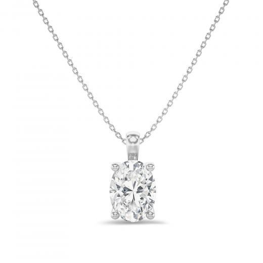 0.70 Karat Oval Kesim Lab Pırlanta Tektaş Kolye