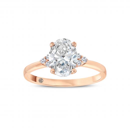 1.51 Karat Oval Kesim Kenar Taşlı Lab Pırlanta Yüzük